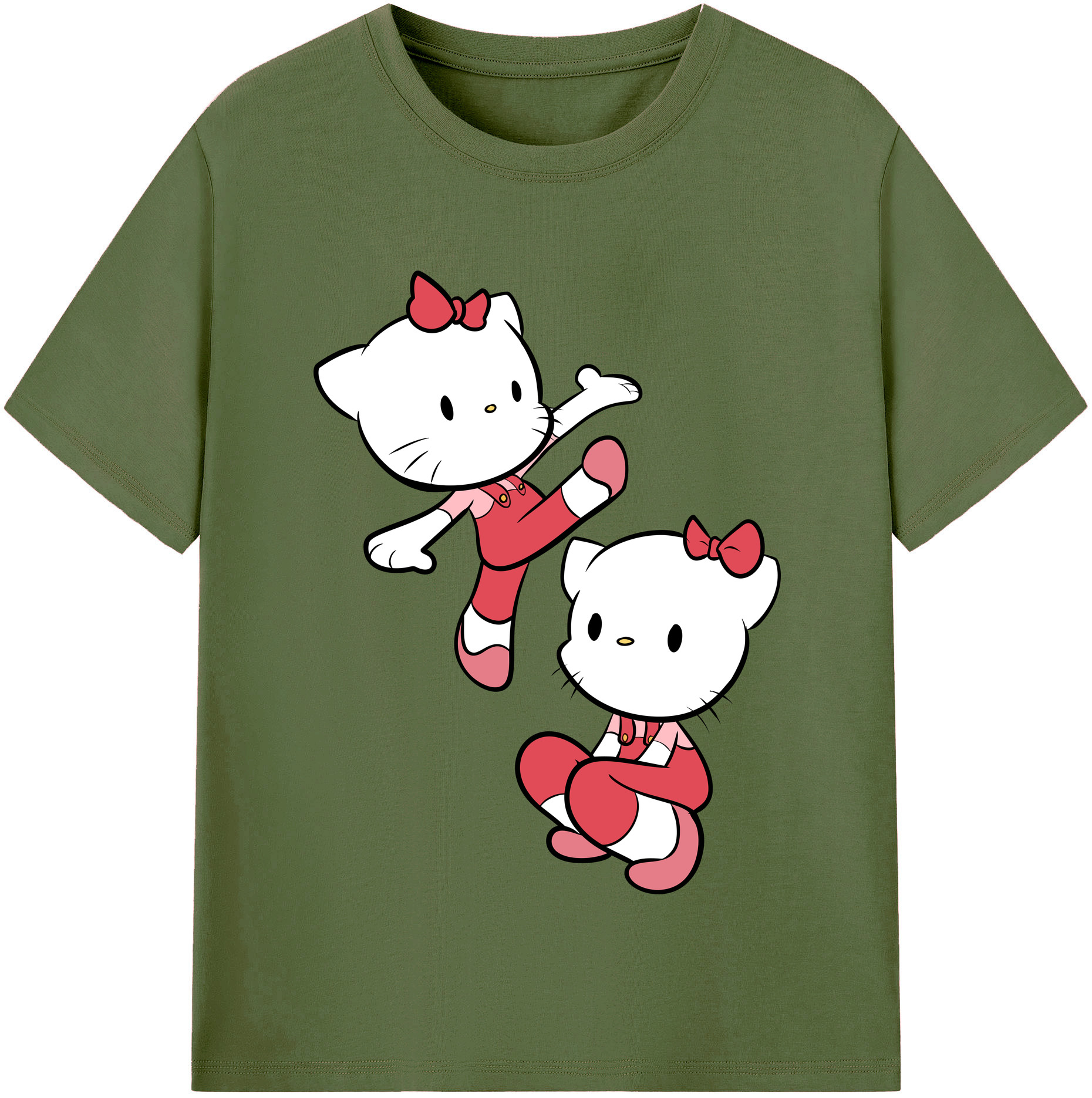（画像用） Hello Kitty ハローキティ 綿100％半袖Tシャツ（フロントプリント）